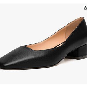 NWT size 11.5 Justdanni Black Square Toe Low Heel Pumps (ABBA)